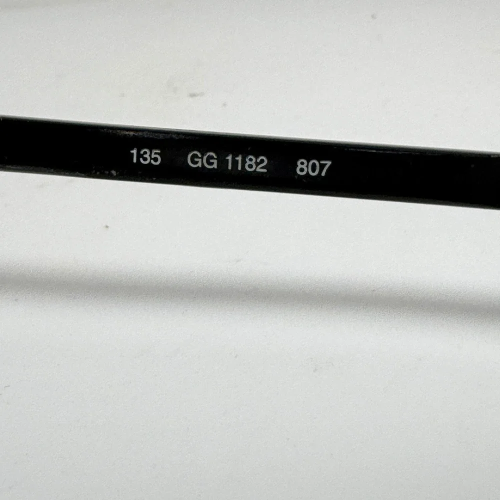 Gucci GG‎ 1182 807 Black Rectangular Eyeglasses Frames Made in Italy Women 21058